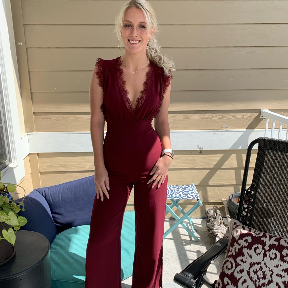 Altar'd State Burgundy Jumpsuit